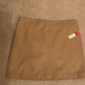 Old navy genuine leather mini skirt size 12 camel color